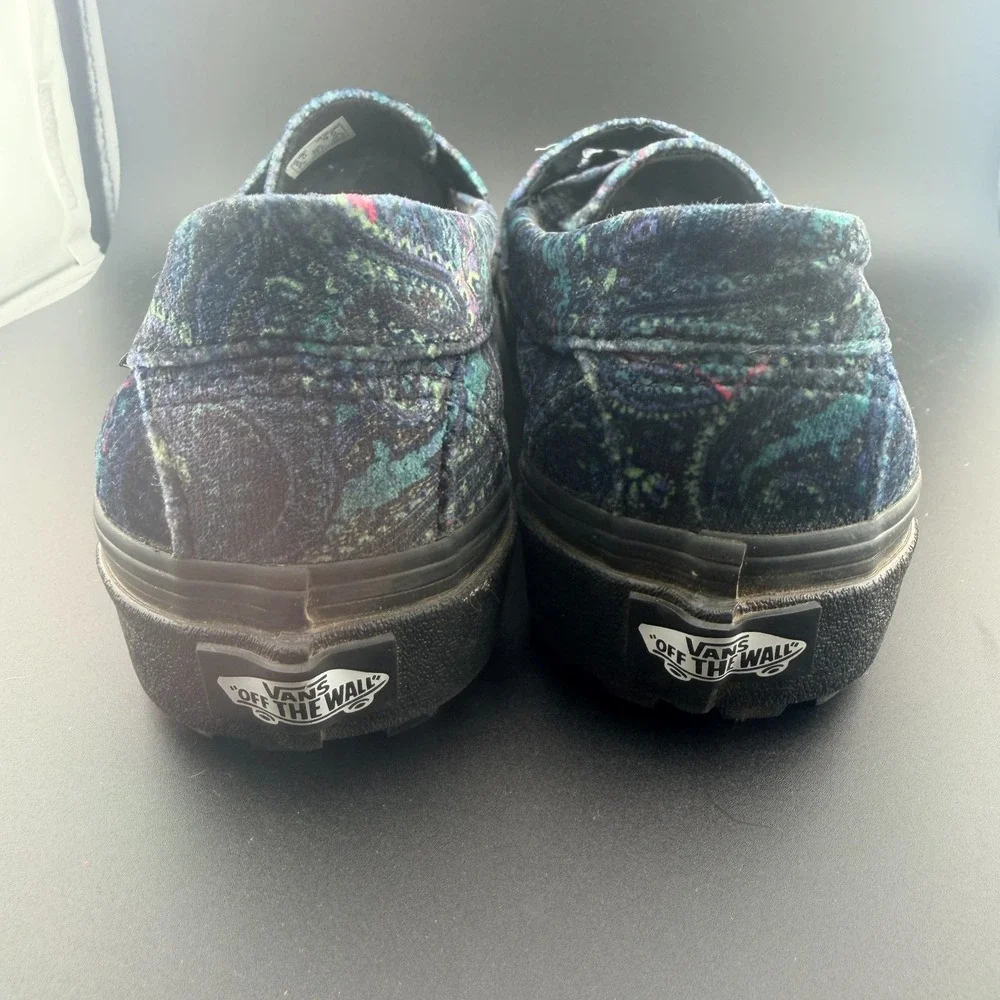 VANS Style 53 Velvet‎ Paisley Dark Blue Slip On Shoes men's 8 women's 9.5